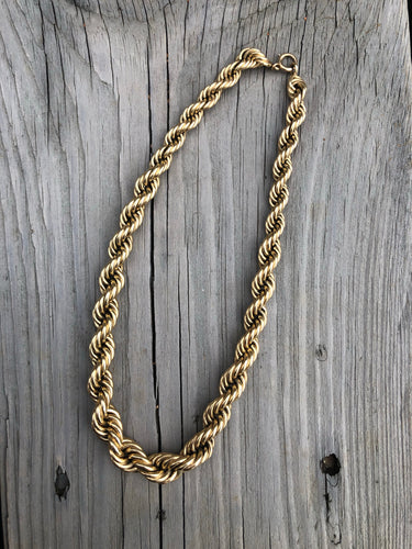 14k Gold Twisted Rope Necklace